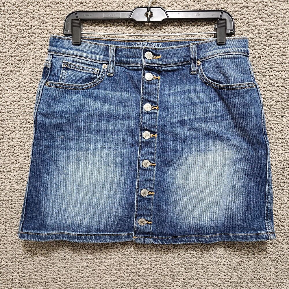 ARIZONA JEAN CO Women’s Button Front Denim Skirt Blue Size 11